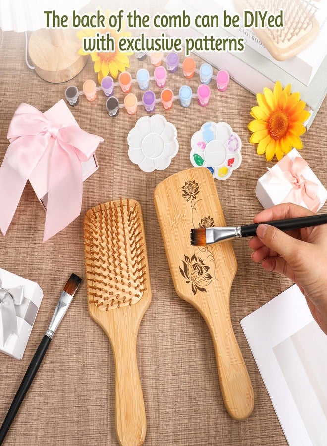 BOHUIZ 20 Pcs Bamboo Hair Brush, Bulk Wooden Hair Brush Anti-Static Wooden Paddle Brush for Scalp Massage Detangling DIY Engraving Gifts for Women Men Kids All Hair Types - Image 4